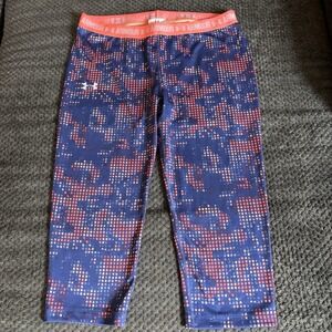 NWT UNDER ARMOUR Girls XL‎ YXL Multicolored HeatGear Capri Leggings Pants